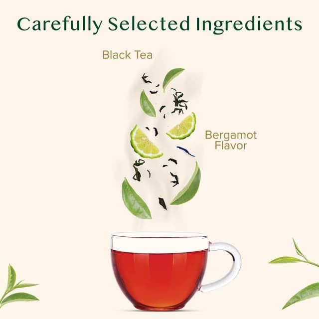 Detalle de VAHDAM Earl Grey Citrus Té Negro 🍋 Sin Bergamota, 30 Piramidales