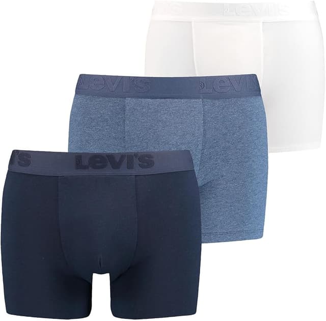 Detalle de Levi's Boxer Hombre Azul Pack 3