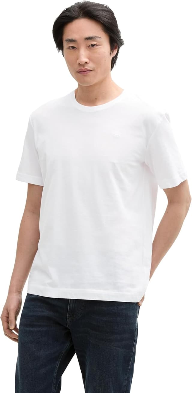 Detalle de TOM TAILOR maglietta da uomo 20000 bianco (XL): comfort leggero e stile pulito