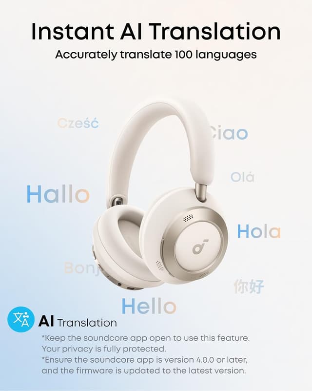 Detalle 2 de soundcore Space One Pro by Anker adaptive active noise cancelling headphones