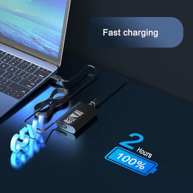 Detalle de 65W USB-C Laptop Charger (USB-C PD) for Dell Latitude, XPS & Chromebook