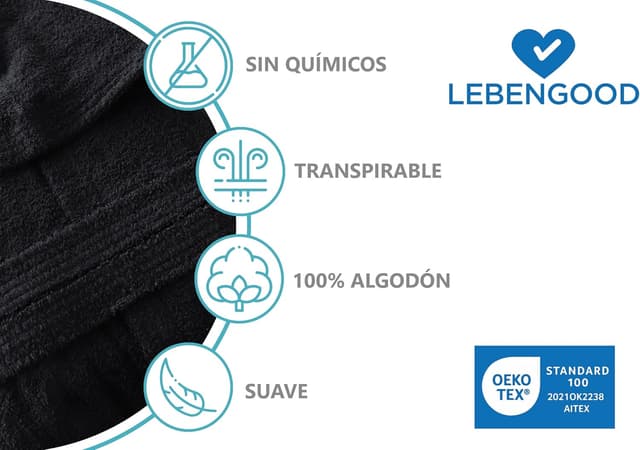 Thumbnail 4 de LEBENGOOD Albornoz Hombre 450 gsm