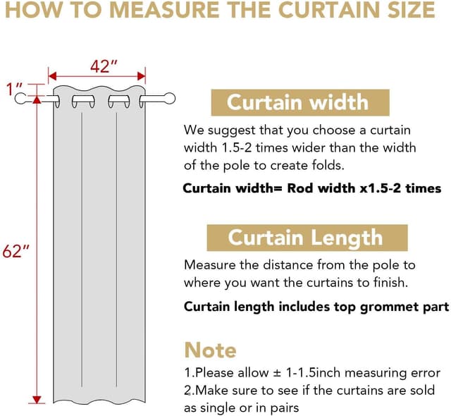 Detalle 2 de H.VERSAILTEX Blackout Curtains 63 Inch