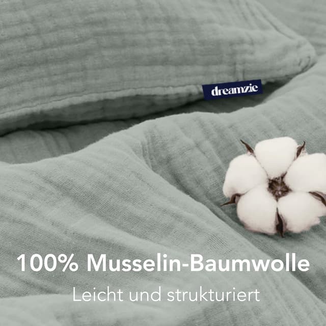 Detalle 2 de Dreamzie Musselin Bettwäsche 135x200 cm