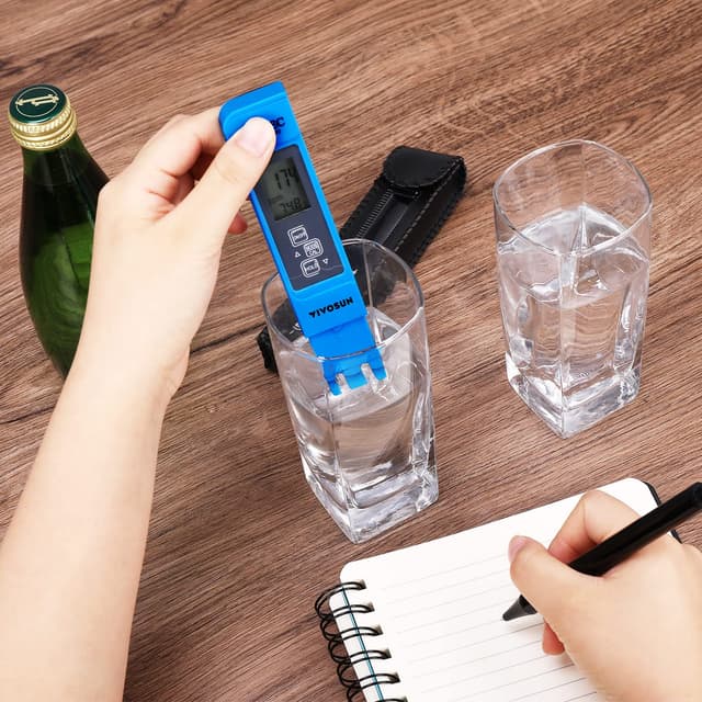 Detalle de VIVOSUN TDS Tester 3 in 1: misura TDS, EC e temperatura dell’acqua (blu)