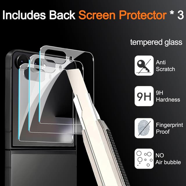 Thumbnail 5 de Milomdoi 9-in-1 Screen Protector for Galaxy Z Flip 7