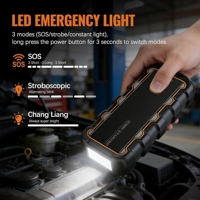 Thumbnail 2 de LAIVIYA Booster Batterie Voiture 7000A 12V – démarreur portable avec lampe LED et chargeur USB