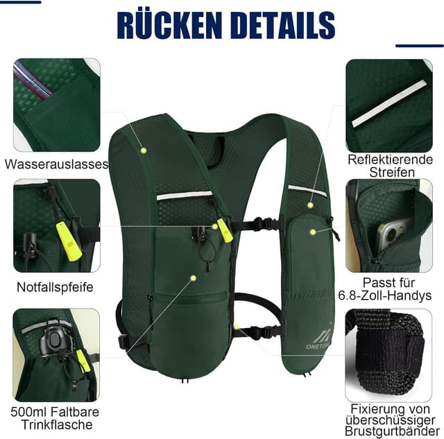 Thumbnail 3 de ONETOALL Laufweste 6L mit Trinkblase 2L