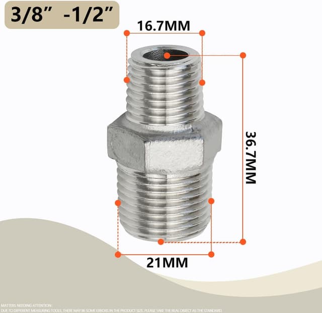Detalle 2 de Edelstahl Reduzierverbinder BSP 3/8 auf 1/2