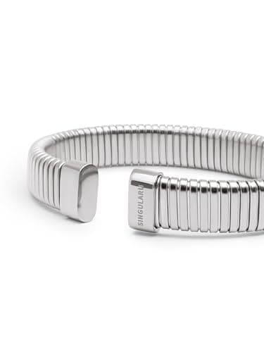 Detalle de SINGULARU Brazalete Big Belt, acero 4,5 mm 💍