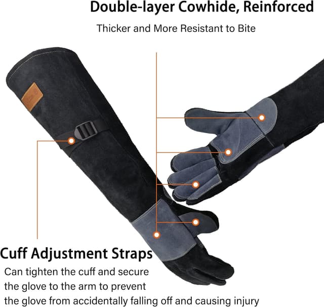Thumbnail 2 de WZQH 23.6-inch Leather Animal Handling Gloves