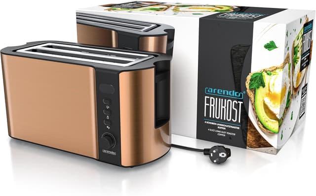 Thumbnail 6 de Arendo Edelstahl-Langschlitztoaster für 4 Scheiben mit Defrost-Funktion und Restzeitanzeige (1500 W)