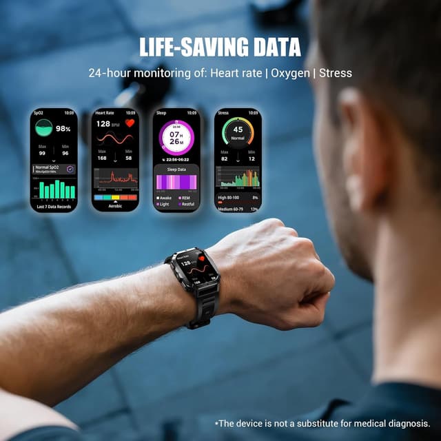 Thumbnail 6 de Military Smart Watch 2.01" Fitness Watch with Compass