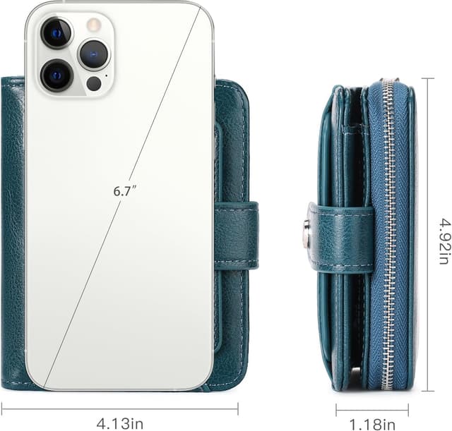 Detalle de FALAN MULE Women’s RFID Blocking Small Bifold Purse with Zipper Coin Pocket & ID Window