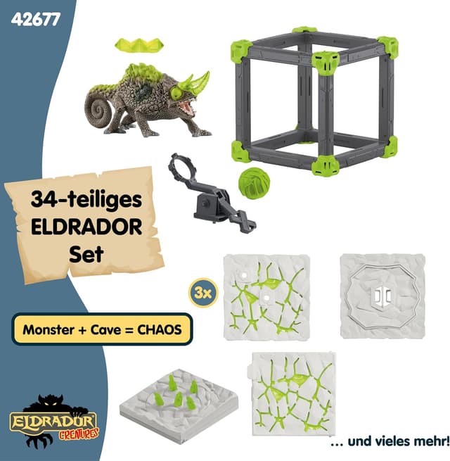 Thumbnail 4 de SchLEICH Eldrador Creatures BattleCave Steinchamäleon 42677 34 Teile