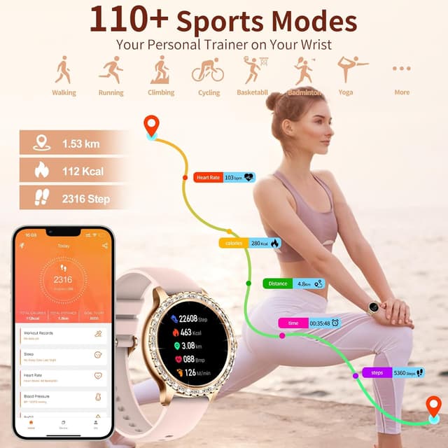 Thumbnail 5 de fitonyo Smart Watch for Women 1.32" touchscreen