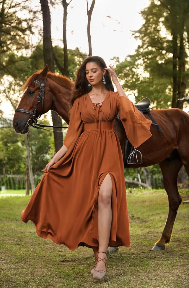 Thumbnail 4 de SCARLET DARKNESS Abito rinascimentale donna manica 3/4 📷