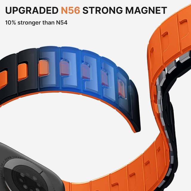 Detalle de Bandletic Double Magnetic Strap (Soft Silicone, Reversible) for Apple Watch 49mm–38mm