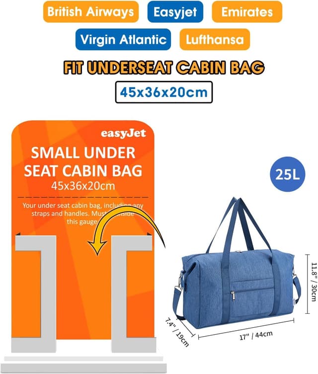 Detalle 2 de Narwey Cabin Bag 25L for Easyjet 45x36x20