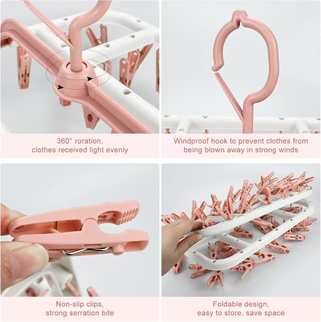 Thumbnail 1 de Sock Dryer 40 Pegs Foldable Rack