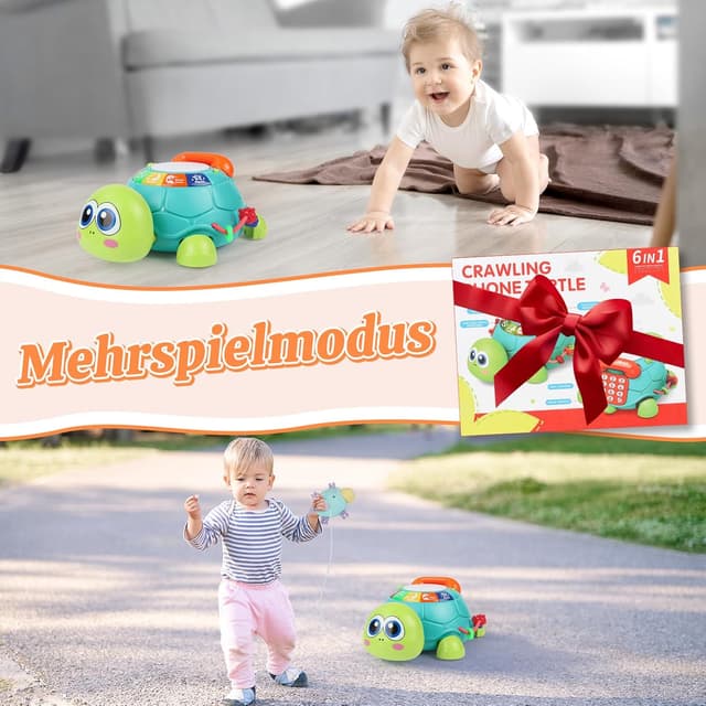 Thumbnail 6 de Herenear Baby Krabbel-Spielzeug: Schildkröte mit Licht, Musik & 6 Modi
