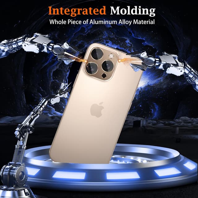 Detalle de MiKoyi Kameraschutzfolie für iPhone 16 Pro / iPhone 16 Pro Max (Aluminiumlegierung & gehärtetes Glas), Dunkelbraun