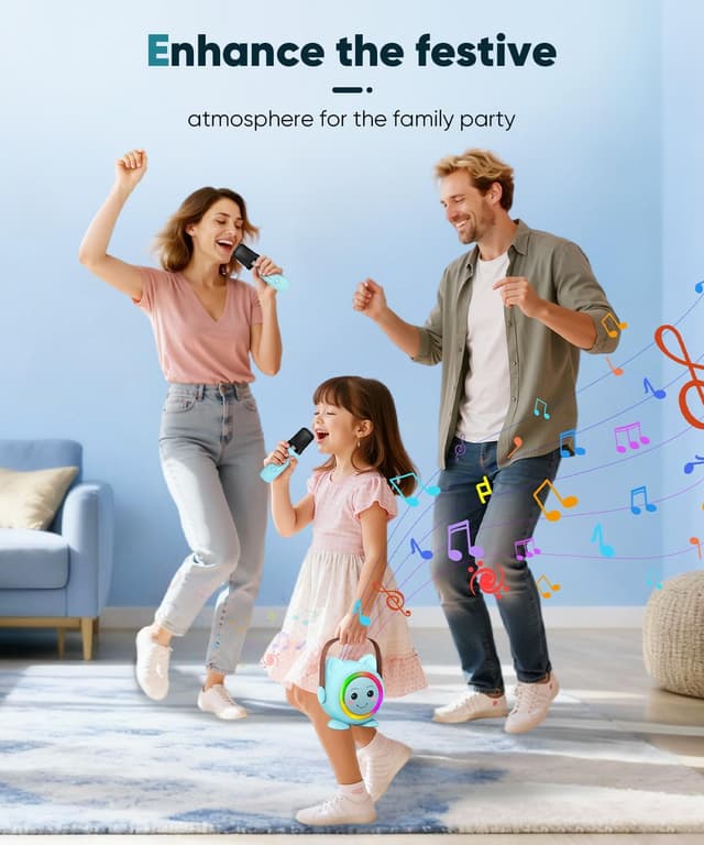 Thumbnail 5 de Mini Karaoke Machine Toy Portable with 2 Mics 🎤