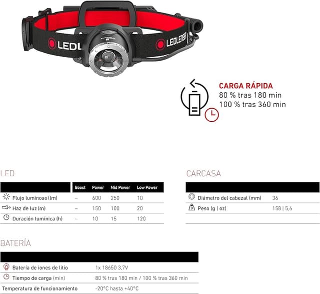 Imagen de Ledlenser H8R Linterna frontal 600 lúmenes 🔦 en OfertitasTOP