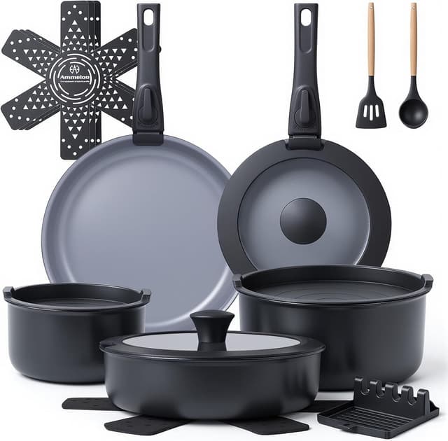 Detalle de Ammeloo 18-Piece Ceramic Cookware Set 1.5 qt