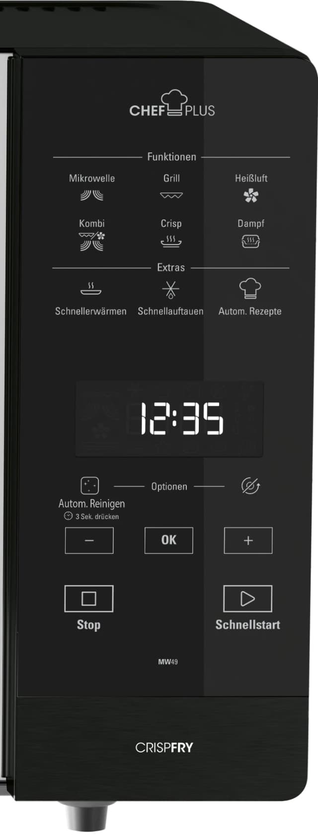 Detalle de Bauknecht MW 49 BL Kombi-Mikrowelle mit Dampf, Crisp & AutoClean