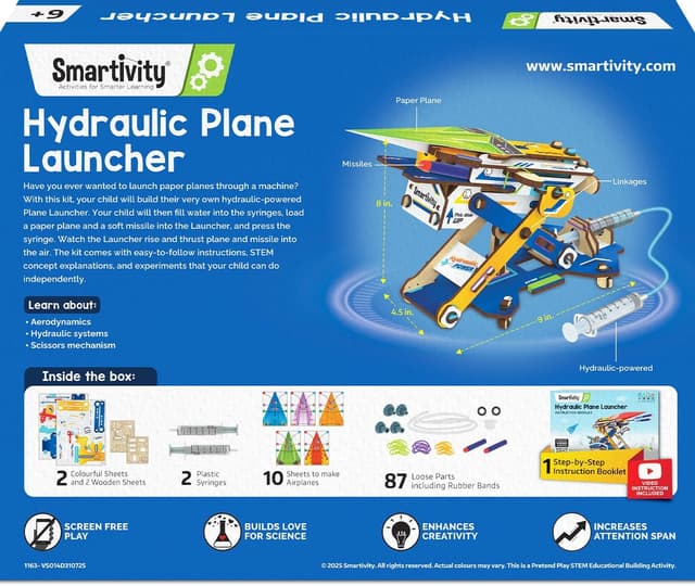 Thumbnail 6 de Smartivity DIY 2in1 Hydraulic Paper Airplanes & Darts Launcher STEM Toy