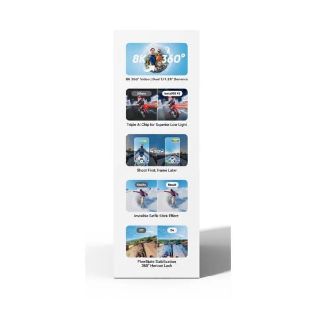 Detalle 2 de Insta360 X5 Cámara 72 MP 8K Ultra HD 360° estabilizada