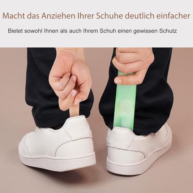 Detalle de Teepacioka Kunststoff Schuhlöffel im 2er-Set – kurzer Mini-Schuhanzieher mit Wandhalterung, 18,7 cm