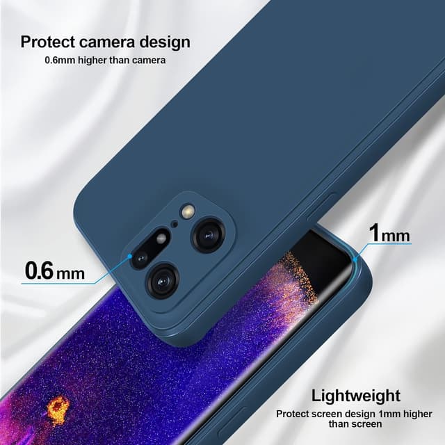 Detalle de GiiYoon Silky-soft liquid silicone case for OPPO Find X5 Pro (blue)