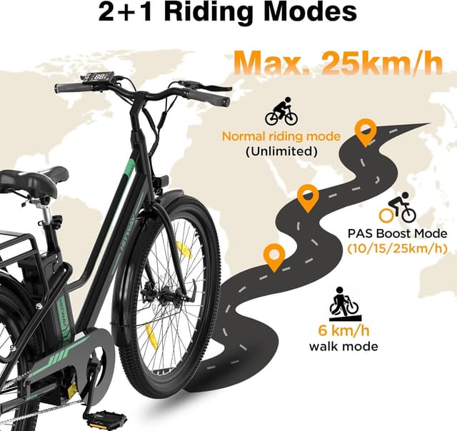 Thumbnail 2 de HITWAY 27.5" Electric Bike — 250W City Commuter 🚴♀