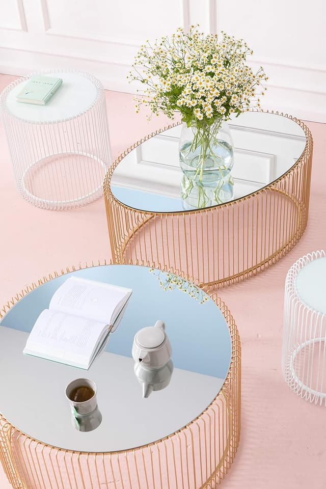 Detalle 2 de Tavolino Wire Uno diametro 80 cm