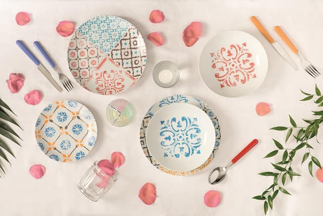 Thumbnail 4 de Excelsa Juego de Vajilla Mayólicas de Porcelana 18 Piezas 🍽