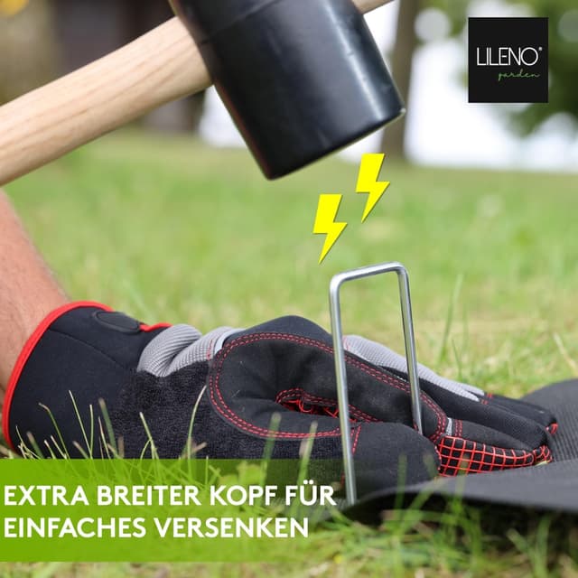 Detalle de LILENO HOME Unkrautvlies Erdnägel 14 x 3 cm