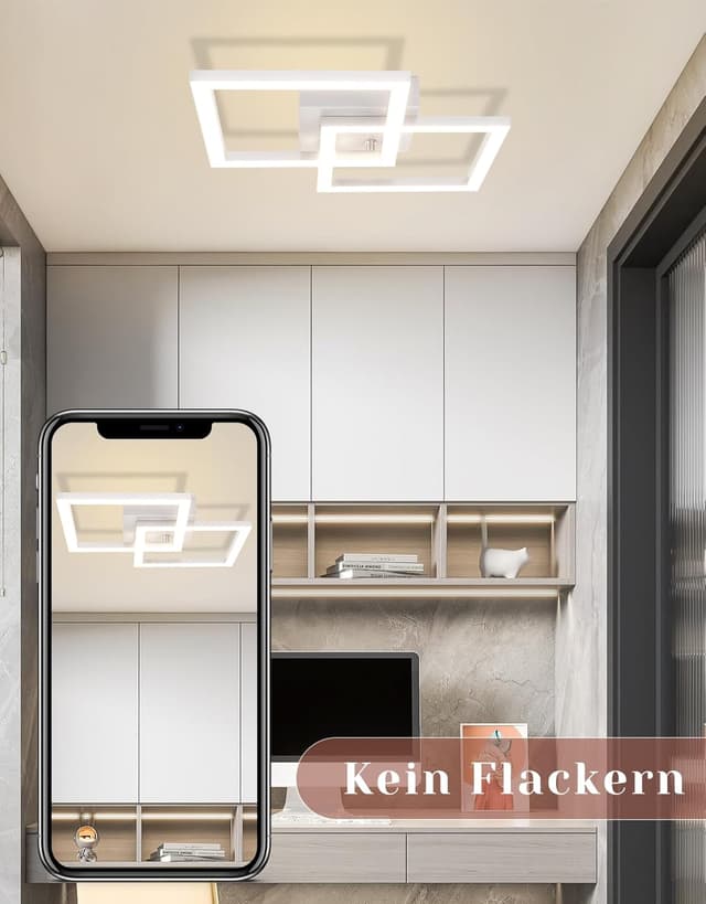 Thumbnail 6 de Homefire LED-Deckenleuchte für Küche & Flur, 24 W, warmweiß (3000 K), eckig, 47 x 29,5 x 6 cm