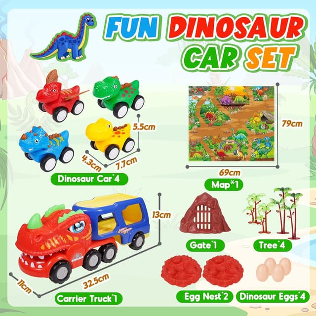 Thumbnail 5 de EUCOCO Dinosaurios y Camiones para Niños 1-6 Años 🚗🦖