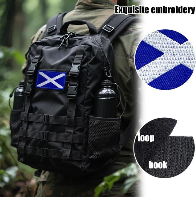 Detalle de AXEN Scotland Flag Patch set with hook-and-loop backing (2-pack)