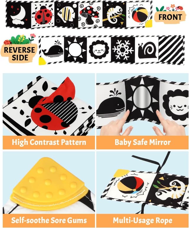 Detalle 2 de High Contrast Baby Book 0-6 Months 👶