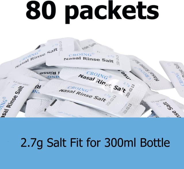 Detalle 2 de CROING Sinus Rinse sachets kit (80 x mix) with 300ml nasal wash bottle