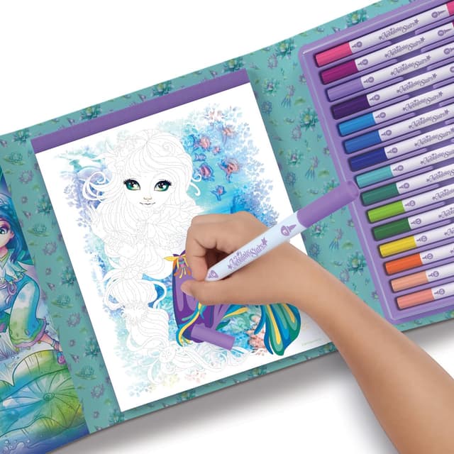 Detalle de Set libri da colorare Colour by Numbers Nebulous Stars 11381 con 15 pennarelli bifacciali