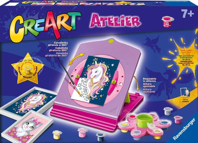 Detalle de Ravensburger CreArt Atelier Unicorno – Dipingere con i Numeri (kit pittura per bambini 7+)