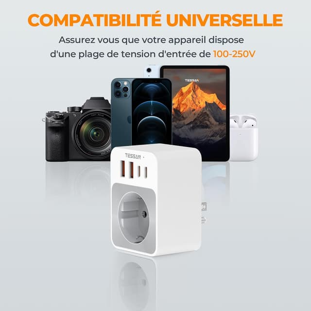 Thumbnail 6 de TESSAN Adaptateur Prise USA 20W