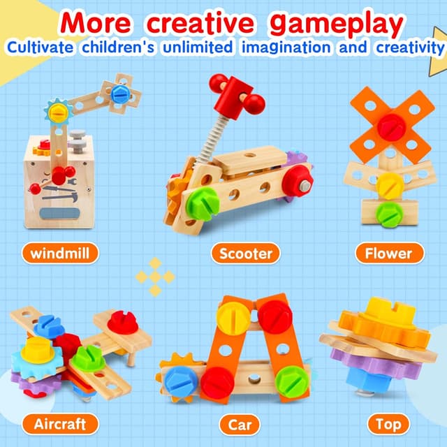 Thumbnail 4 de Mgtfbg Kids Tool Set 29 PCS Wooden Toy