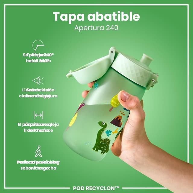Thumbnail 4 de ion8 Botella Infantil Dinosaurios 350ml 🦖 Sin BPA, Fugas y Fácil de Limpiar