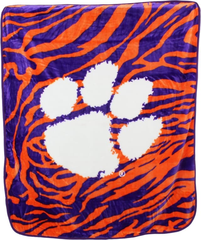 Detalle de College Covers Clemson Tigers Raschel Throw Blanket, 60 in by 50 in