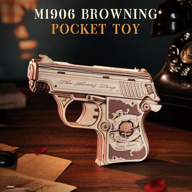 Detalle 2 de ROBOTIME Puzzle 3D in legno LQ502 da costruire, kit modellismo con elastici e bersagli